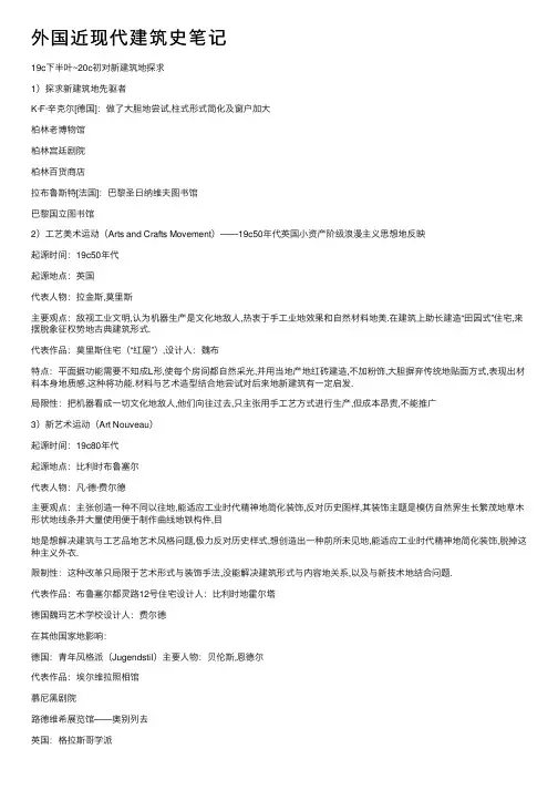 外国近现代建筑史笔记