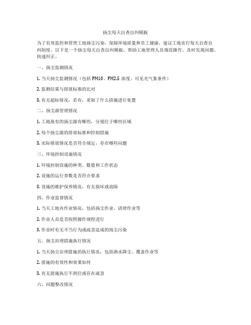 扬尘每天自查自纠模板