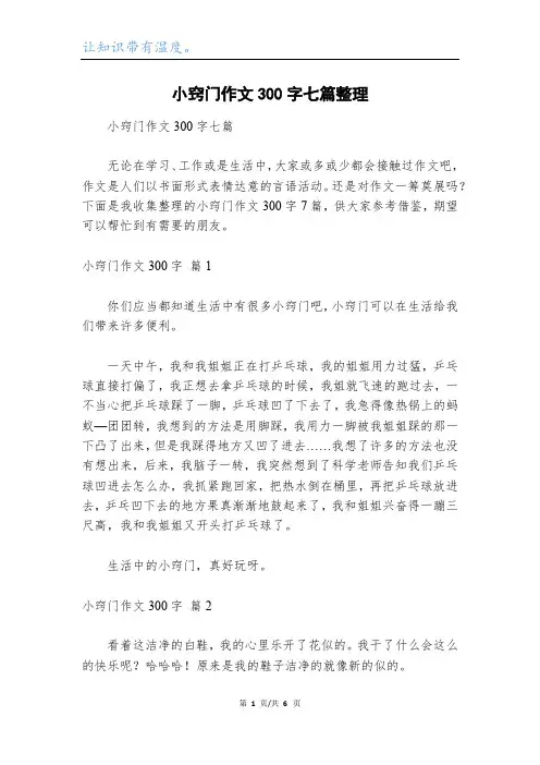 小窍门作文300字七篇整理