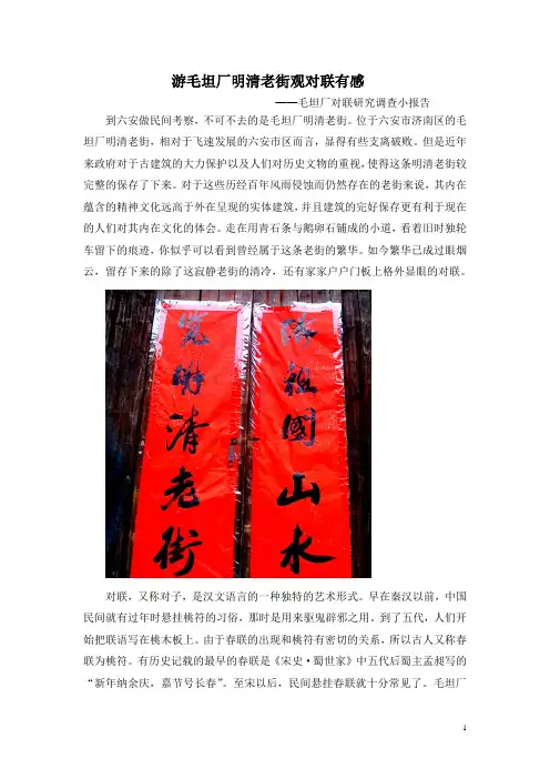 明清老街研究调查报告