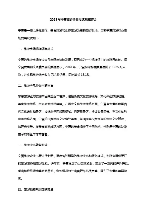 2023年宁夏旅游行业市场发展现状
