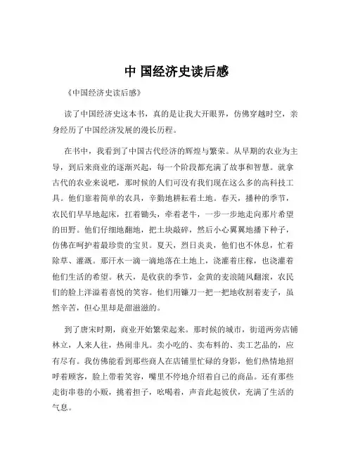 中 国经济史读后感