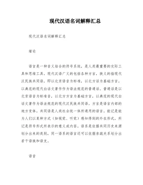 现代汉语名词解释汇总