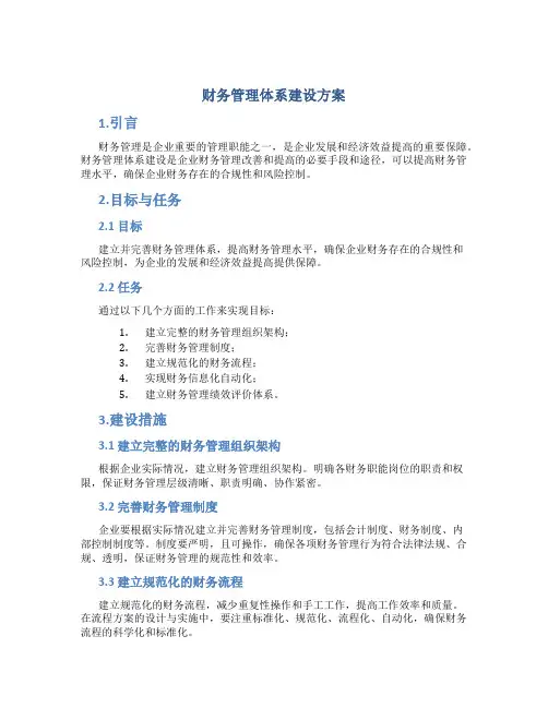 财务管理体系建设方案