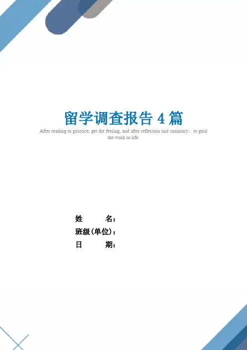 留学调查报告4篇精选