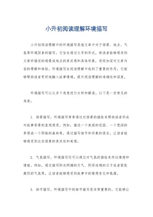 小升初阅读理解环境描写
