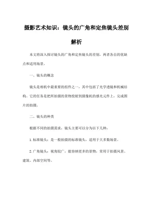 摄影艺术知识：镜头的广角和定焦镜头差别解析