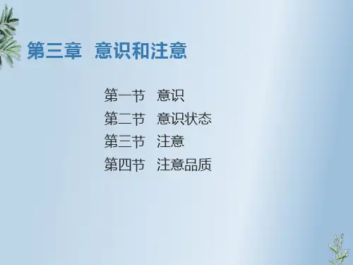 基础心理学第3章 意识和注意