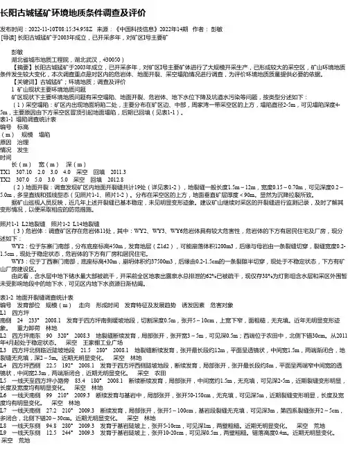 长阳古城锰矿环境地质条件调查及评价