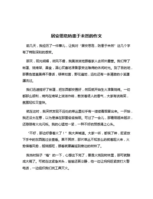 居安思危防患于未然的作文