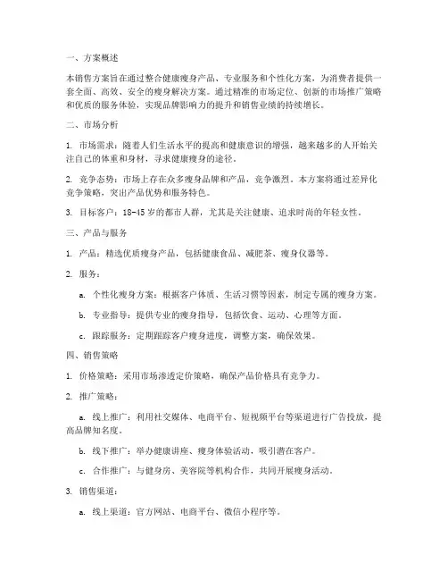 健康瘦身销售方案模板