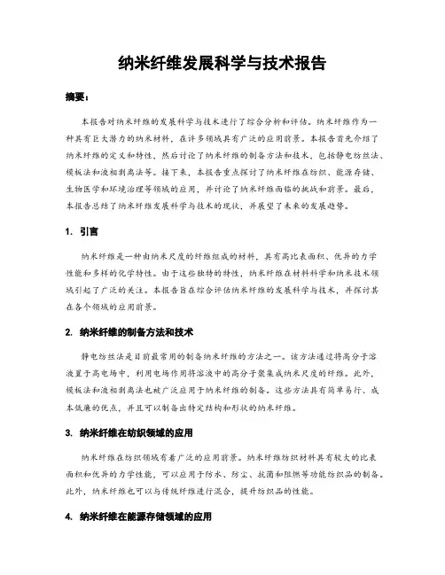 纳米纤维发展科学与技术报告