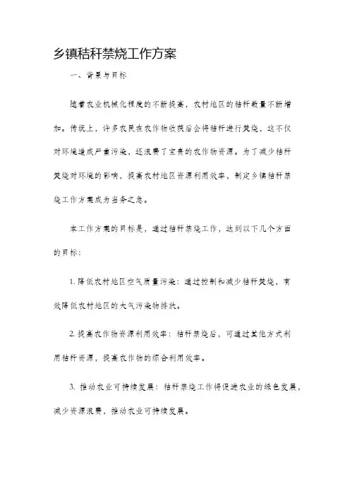 乡镇秸秆禁烧工作方案