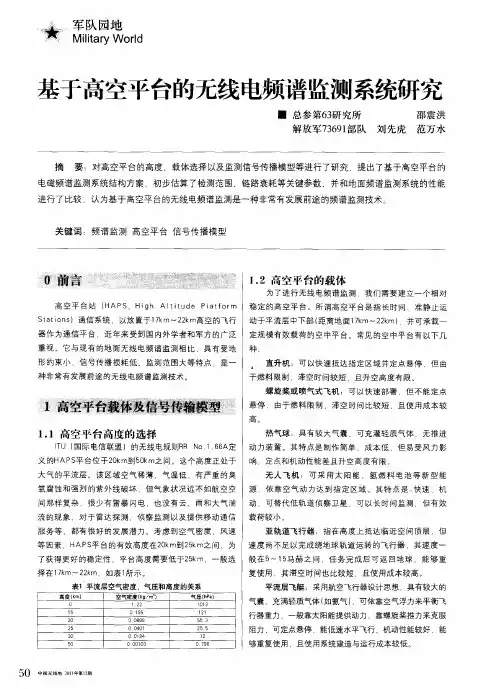 基于高空平台的无线电频谱监测系统研究
