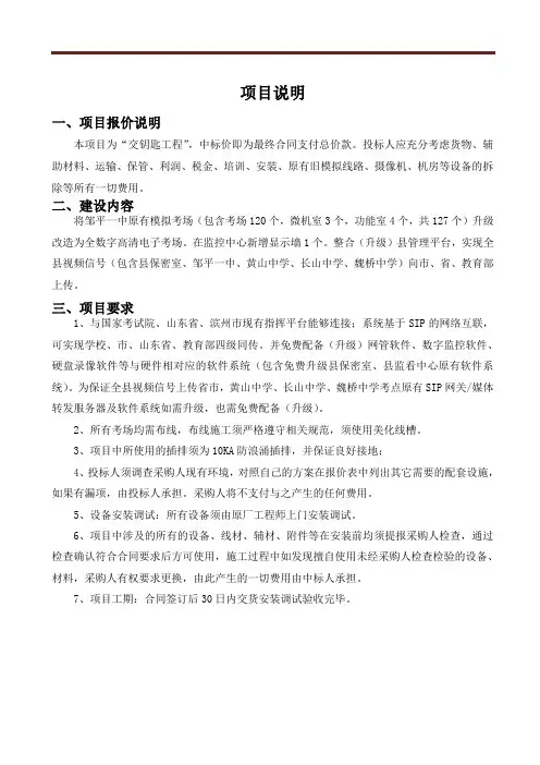 项目报价说明.doc