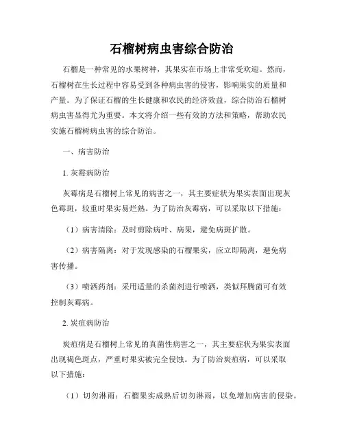 石榴树病虫害综合防治