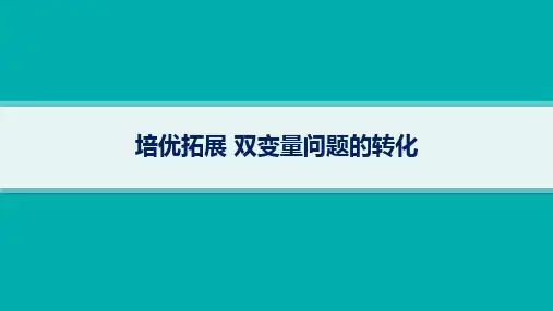 高考总复习二轮文科数学精品课件 专题6 函数与导数 培优拓展14 双变量问题的转化
