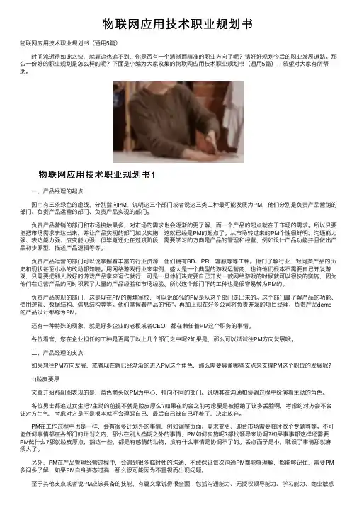 物联网应用技术职业规划书