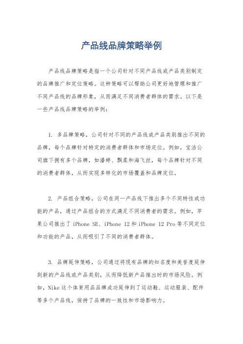 产品线品牌策略举例