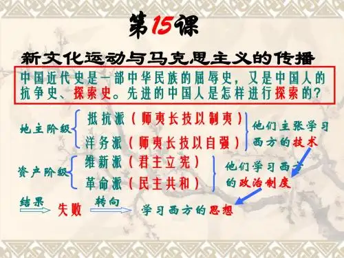 第15课《新文化运动与马克思主义的传播》课件(新人教版历史必修3)