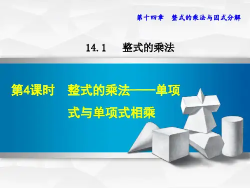 整式的乘法单项式与单项式相乘