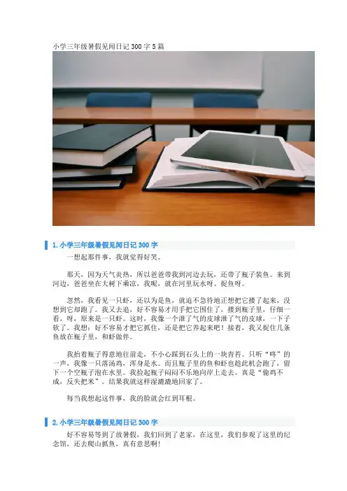 小学三年级暑假见闻日记300字5篇 