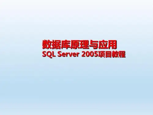 数据库原理与应用SQL Server 2005项目教程 第五章