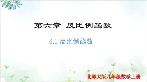 6.1反比例函数(课件)-九年级数学上册精品课堂(北师大版)