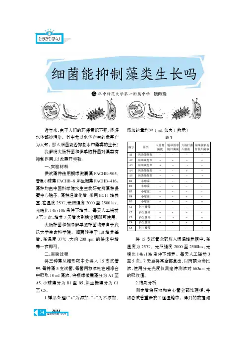 细菌能抑制藻类生长吗