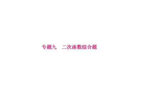 2018年中考数学呼和浩特专题突破课件—专题九 二次函数综合题
