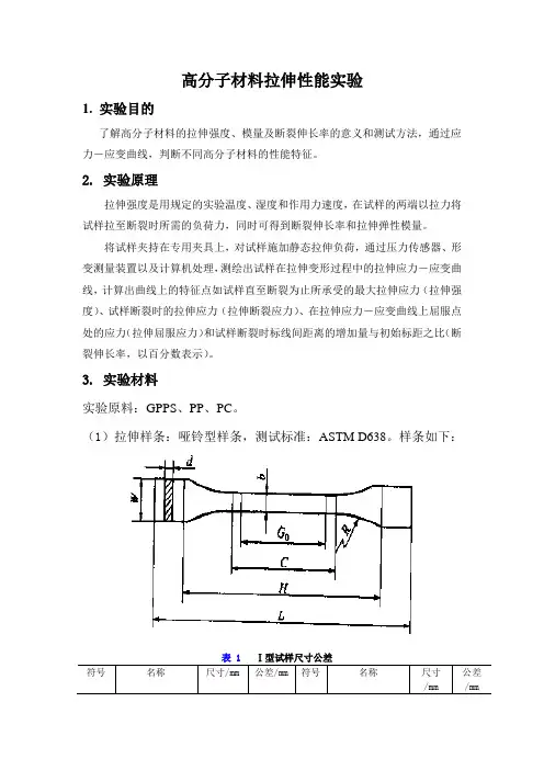 高分子材料拉伸性能实验