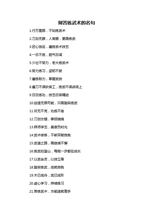 刻苦练武术的名句-概述说明以及解释