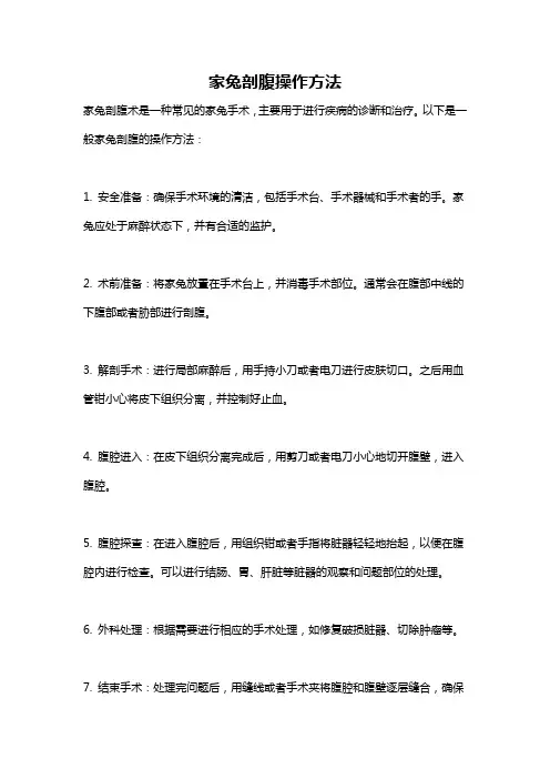 家兔剖腹操作方法