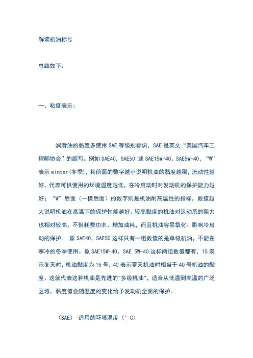 解读机油标号