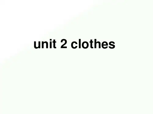 2020年二年级下英语课件-Unit2 clothes新蕾快乐英语