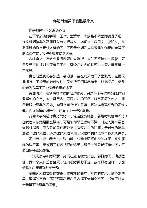 你是时光留下的温柔作文