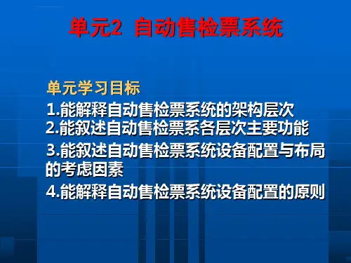 城市轨道交通-票务管理-单元2自动售检票系统ppt课件