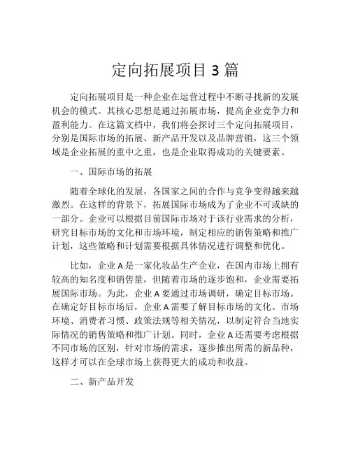 定向拓展项目3篇