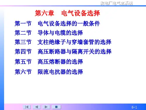 电气主系统第六章电气设备选择
