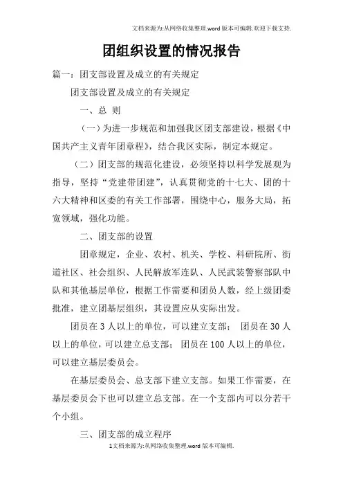 团组织设置的情况报告doc