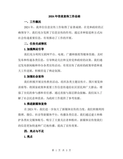 2024年信息宣传工作总结