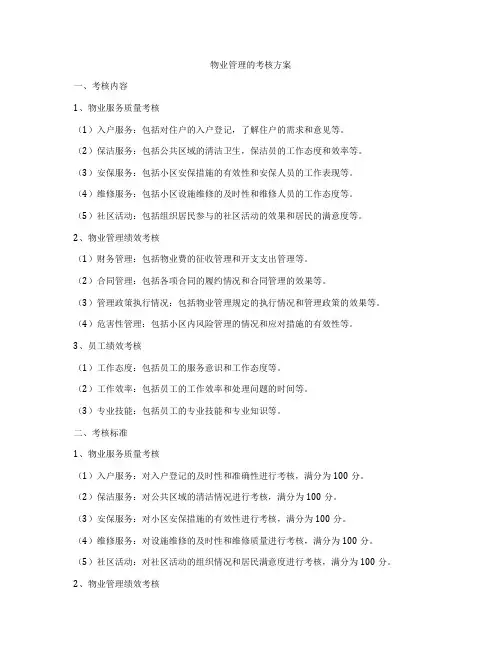 物业管理的考核方案