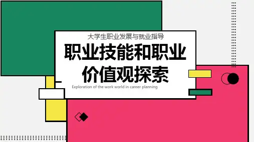 大学生职业发展与就业指导职业技能和职业价值观探索培训课件PPT