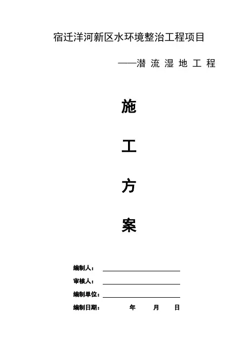潜流人工湿地施工方案