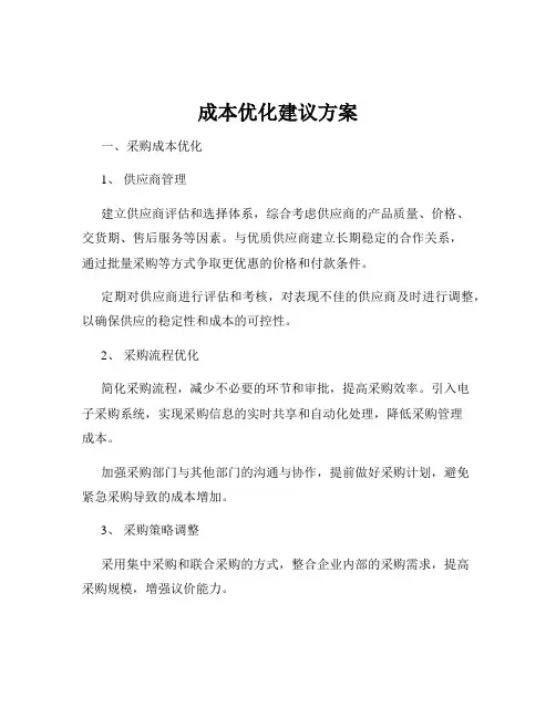 成本优化建议方案