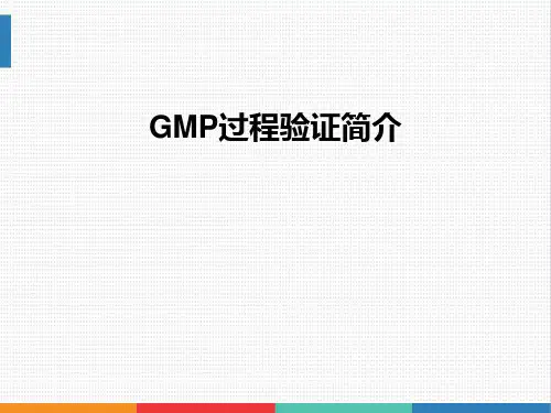 GMP验证过程介绍