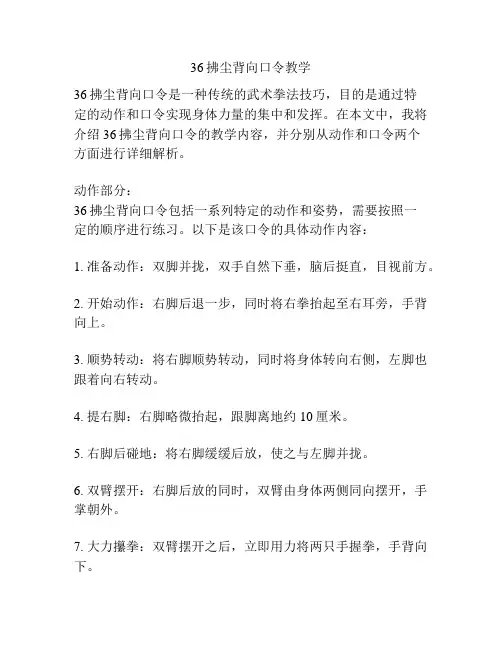 36拂尘背向口令教学