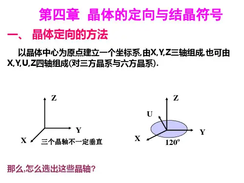 结晶学 第四章 晶体定向、晶面符号和晶带定律