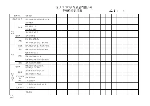 车辆日常检查记录表