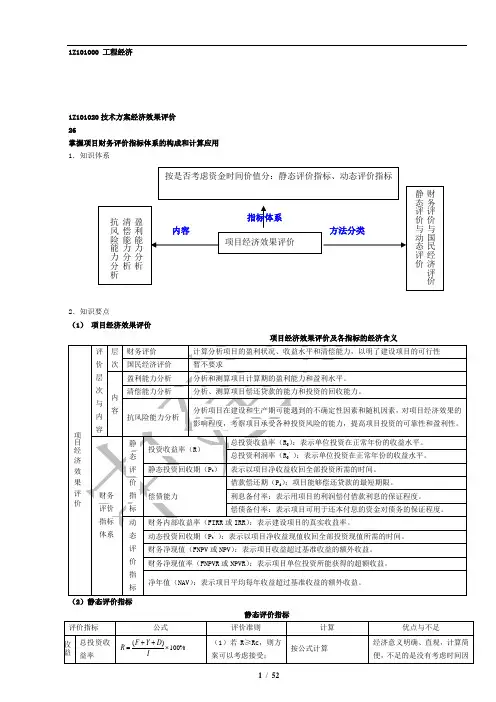 2014年一级建造师工程经济考试总结(经典)